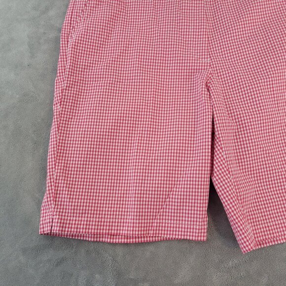 Talbots Womens Shorts 16W Plus Zip Fly Red Gingham Check Lightweight PLA10E - Picture 4 of 10